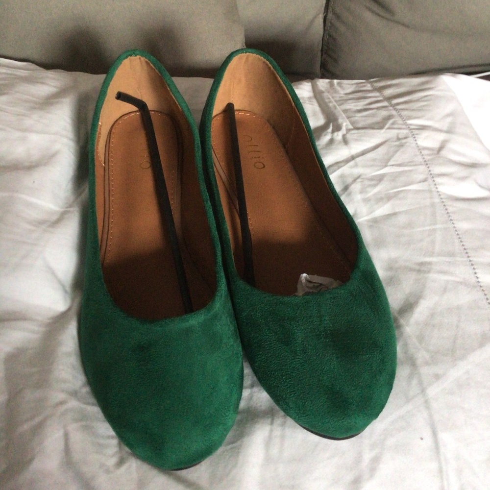 Faux Suede Ballet Flats by Ollio